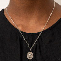 "They Call Me Mama" Dainty Silver Chain That Says "MAMA" With A Heart Accent Necklace Set