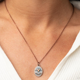 "They Call Me Mama" Dainty Copper Chain That Says "MAMA" With A Heart Accent Necklace Set