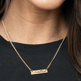 "Joy of Motherhood" Gold Chain HEART MOTHER Bar Necklace Set