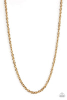 Paparazzi " Lightweight Division " Men's Gold Classic Round Cable Chain Link Necklace