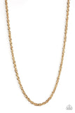 Paparazzi " Lightweight Division " Men's Gold Classic Round Cable Chain Link Necklace