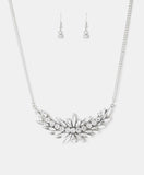 " Heirs and Graces " Silver Metal Clear/White Rhinestone Necklace Set
