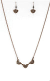"Another Love Story" Copper Triple Filigree Heart Danity Necklace Set