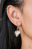 " Princeston Princess " Gold Metal Clear/White Rhinestone Heart Toggle Necklace Set
