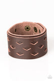 "Bucking Bronco" Men's Brown Leather & Diamond Lazer Cut Snap Bracelet