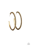 " Totally On Trend" Brass Metal Studded Hoop Earrings