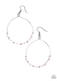 Paparazzi "Prize Winning Sparkly" Dainty  Light Pink Faceted Beaded Hoop Earrings