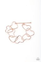 "Take Heart" Rose Gold Interconnected Heart Toggle Clasp Bracelet