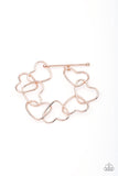 "Take Heart" Rose Gold Interconnected Heart Toggle Clasp Bracelet