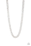 Paparazzi " Alpha " Men's Silver Metal Classic Heavy Curb Chain Link Necklace