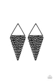 Paparazzi " Have a Bite " Black Metal Double Triangle Hammered Post Earrings