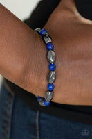 "To Each Their Own" Blue & Gunmetal Bead Stretch Bracelet