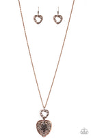 "Garden Lovers" Copper Filigree Heart Necklace Set