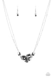 "Constellation Collection" Silver Metal Gray Rhinestone & Hematite Necklace Set