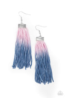 Paparazzi " Dual Immersion " Pink to Blue Ombre Threaded Tassel Earrings