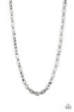 Paparazzi " Grit and Gridiron " Men's Silver Classic Fancy Chain Link Necklace
