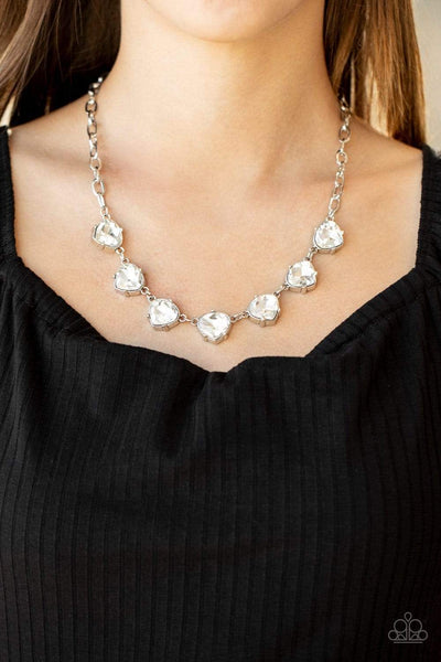 "Star Quality Sparkle" Silver Metal Chain White/Clear  Rhinestone Necklace Set