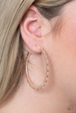 "Radiant Ridges" Rose Gold Metal Scalloped Edge Hoop Earrings
