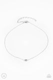 "Humble Heart" Silver Metal Solitaire Heart Choker Necklace Set
