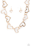 "Vintagely Valentine" Gold Textured Heart Choker Necklace Set