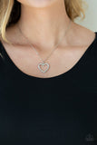 "Glow by Heart" Silver White/Clear Rhinestone Open Heart Necklace Set