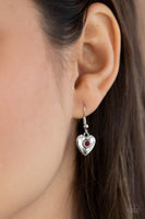 "Lovely Lockets" Silver Red Rhinestone Heart Necklace Set