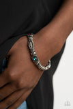 "Get This Glow On The Road" Silver metal Multi Color Rhinestone Stretch Bracelet
