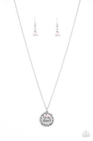 "Simple Blessings" Silver Metal & Pink Accents Inspirational Necklace Set