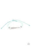 Paparazzi "To Live To Learn To Love" Light Blue Suede Leather Inspirational Urban Bracelet
