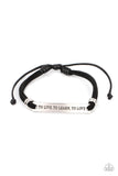 "To Live To Learn To Love" Black Suede Leather Inspirational Urban Bracelet