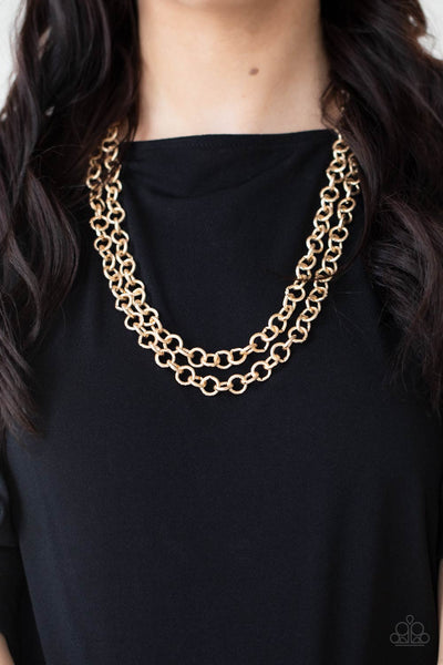 " Grunge Goals " Gold Metal Multi Chain & Multi Link Necklace