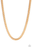 Paparazzi " Winner's Circle " Men's Gold Classic Faceted Chain Link Necklace