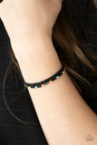 "Basecamp Boyfriend" Black & Rainbow Colored Seed Bead Adjustable Bracelet