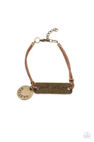Paparazzi " Believe And Let Go " Antiqued Brass Metal Inspirational Clasp Bracelet