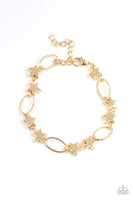 "Stars And Sparks" Gold Metal & Multi Star Chain Clasp Bracelet