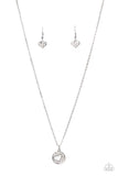 "Bare Your Heart" Silver White/Clear Rhinestone Open Heart Necklace Set