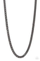 Paparazzi " Standing Room Only " Men's Black Classic Curb Chain Link Necklace