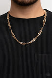 Paparazzi " G.O.A.T " Men's Gold Classic Curb Fancy Chain Link Necklace