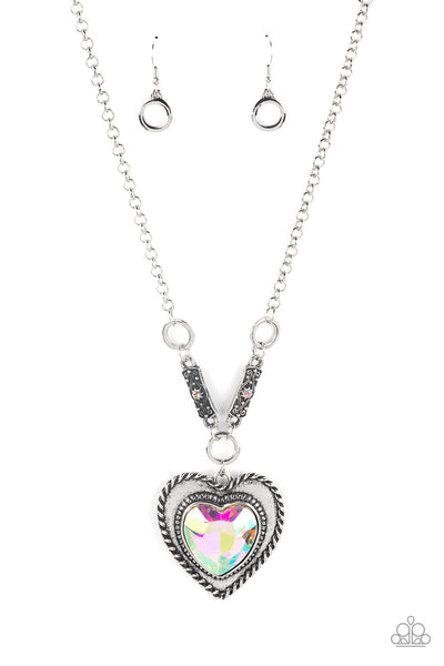 Buy Beautiful Sparkling Rainbow AB Iridescent Pastel Aura Quartz Swarovski  Crystal Heart Love Valentines Pendant 925 Silver Charm Necklace 18 Online  in India - Etsy
