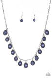 "Make Some Roam" Silver Chain Multi Blue Stone Necklace Set