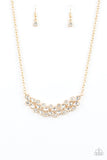 " Special Treatment " Gold Metal White Rhinestone Tree Branch Necklace Set