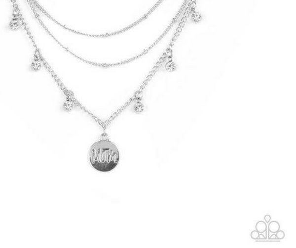 "Ode To Mom" Silver Metal Necklace Set