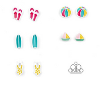 PAPARAZZI "STARLET SHIMMER" KIDS Earrings Summer Collection Multi Shape Set of 5