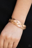 " Woven Wonder " Gold Metal With A Woven Texture Cuff Bracelet