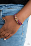 "Spiral Dive" Silver, Purple & Brown Beaded Flexible COIL Bracelet