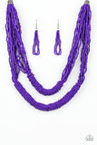 Paparazzi " Right as Rainforest " Purple Colored Double Wrapped Seed Bead Necklace Set