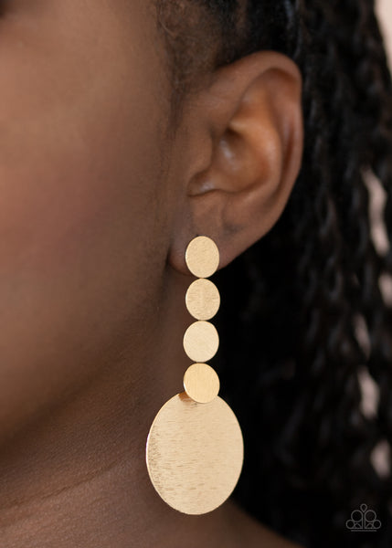 "Idolized Illumination" Gold Textured Multi Circle Post Earrings