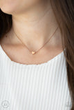 Paparazzi " Humble Heart " Rose Gold Metal Solitaire Heart Choker Necklace Set
